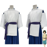 Spirited Away Chihiro Ogino Work Uniform Kimono Cosplay Costume Set - Coscosmos